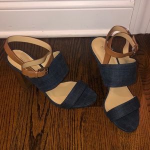 Michael Kors Blue Denim Sandals. Size 9.5. Like New.